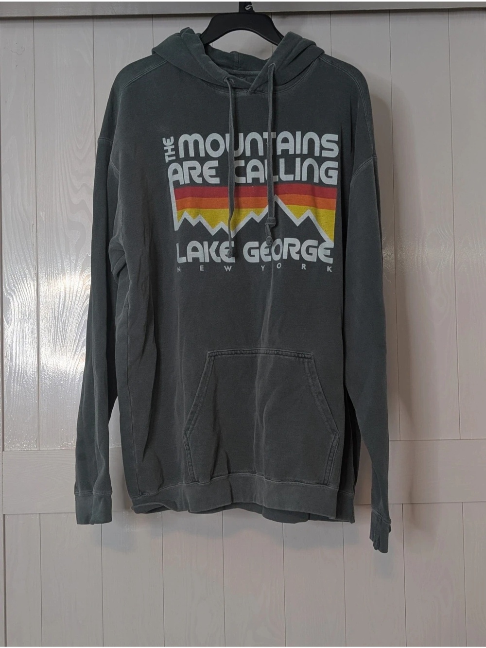 Comfort Colors Lake George NY Mountains Are Calling Hoodie Green